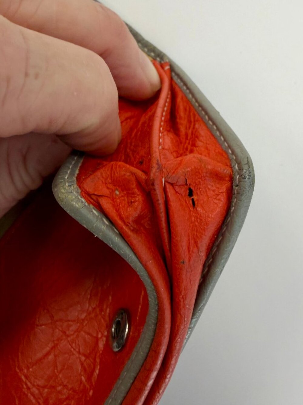 Balenciaga Bazaar Small Leather Wallet - Orange, White, Grey Beige Paper Leather - Picture 13 of 13